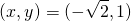 \[(x,y)=(-\sqrt{2},1)\]