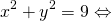 \[x^2+y^2=9\Leftrightarrow\]