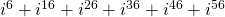i^6+i^{16}+i^{26}+i^{36}+i^{46}+i^{56}