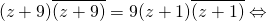 \[(z+9)\overline{(z+9)}=9(z+1)\overline{(z+1)}\Leftrightarrow\]