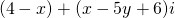 \[(4-x)+(x-5y+6)i\]